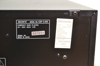 Sony CDP-C435 CD Carousel * 5 Discs * Remote * Box