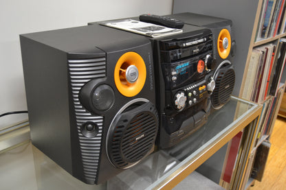 Philips FW-C555 Complete Music System Midi Size * Cd Changer * Radio * Cassette * Remote & Manual