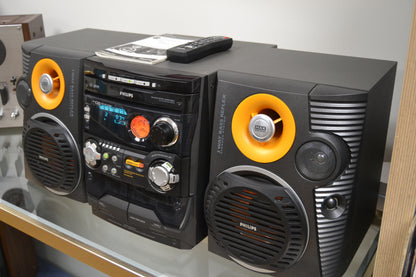 Philips FW-C555 Complete Music System Midi Size * Cd Changer * Radio * Cassette * Remote & Manual