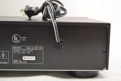 Sony CDP-391 Single CD Player * Remote * Fully Serviced