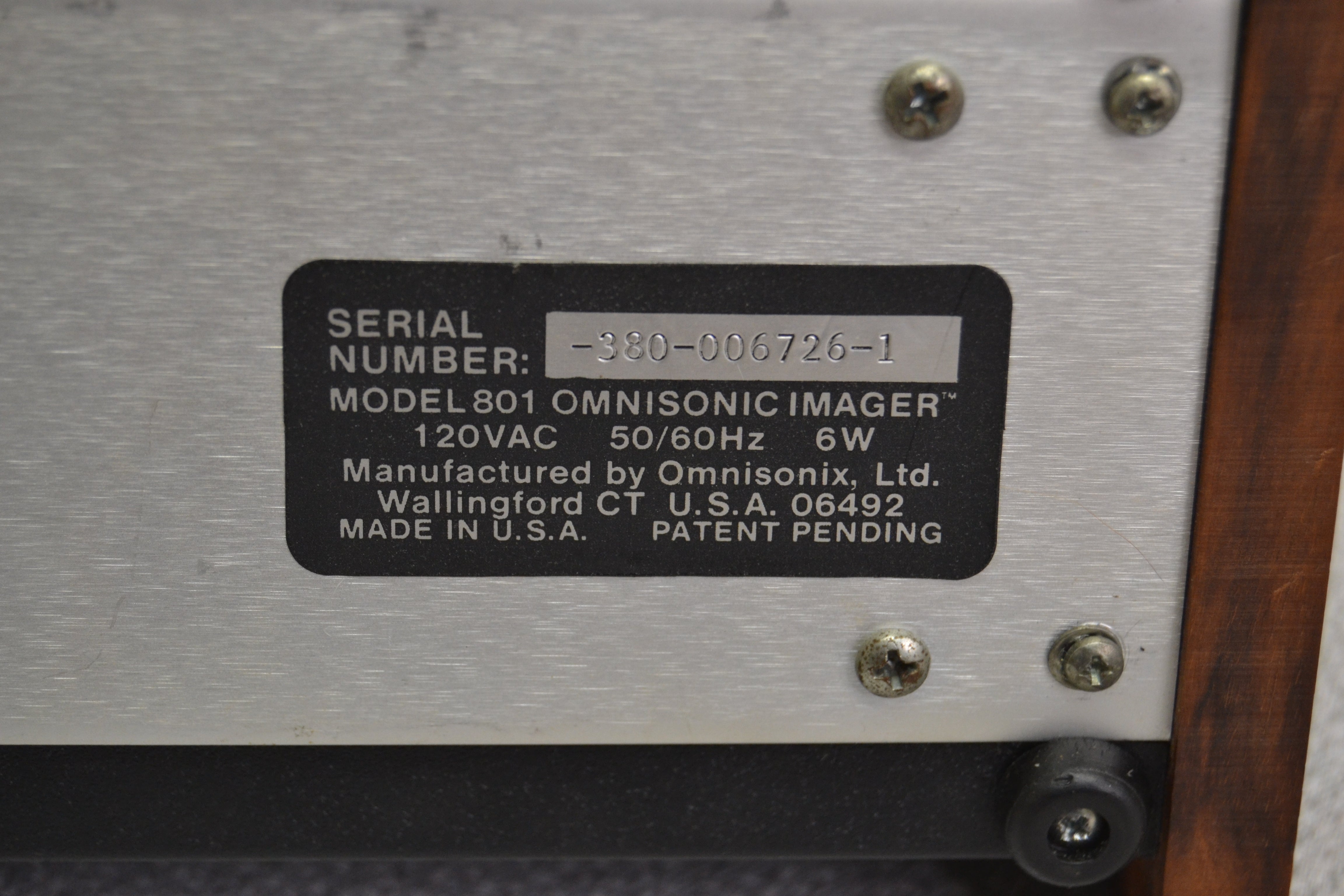 Vintage Omnisonix 801 Honeybox Omnisonic Imager Hifi Stereo