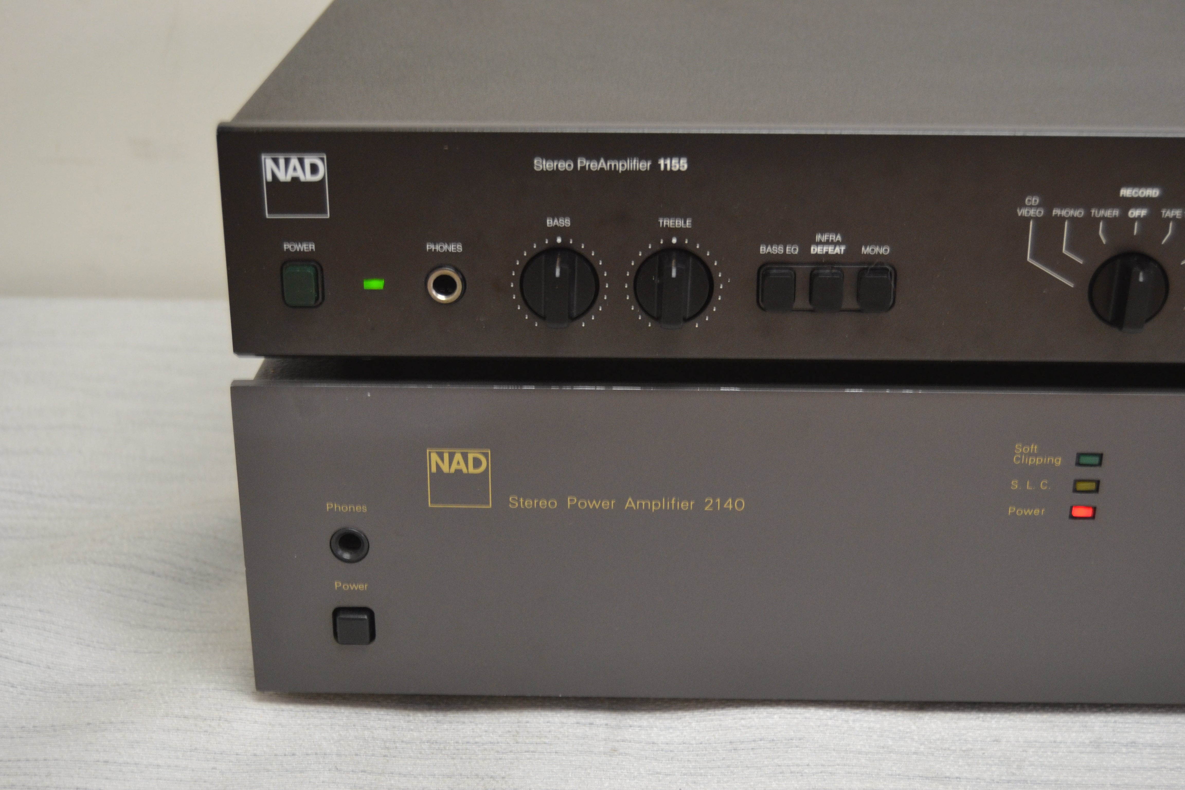 NAD Pre+Amp Set * 1155 Stereo Preamplifier * 2140 Power Amplifier * Fully Serviced