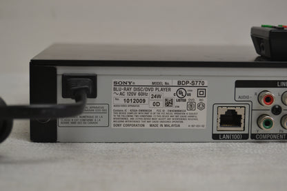 Sony BDP-S770 BluRay Player * Remote * Fully Serviced