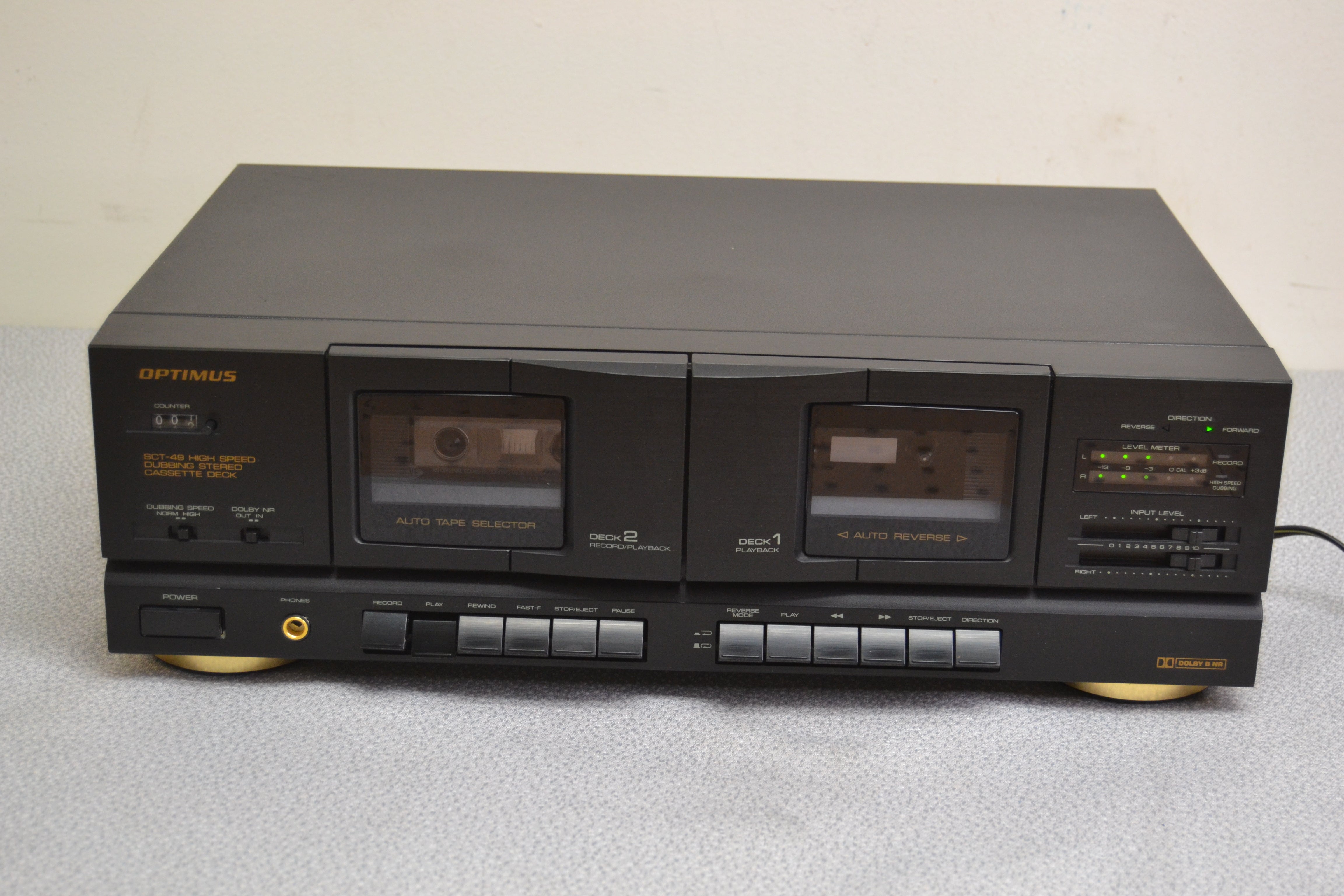 Optimus 14-664 Double Cassette Deck * Fully Serviced * New Belts