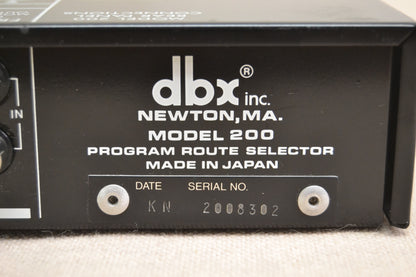 DBX 200  Program Route Selector * Box