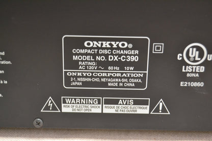Onkyo DX-C390 6-CD changer with MP3 CD playback * Remote * 2009