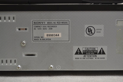 Sony RCD-W500C Cd Changer and Cd Recorder * Remote * Fully Serviced * New Belts