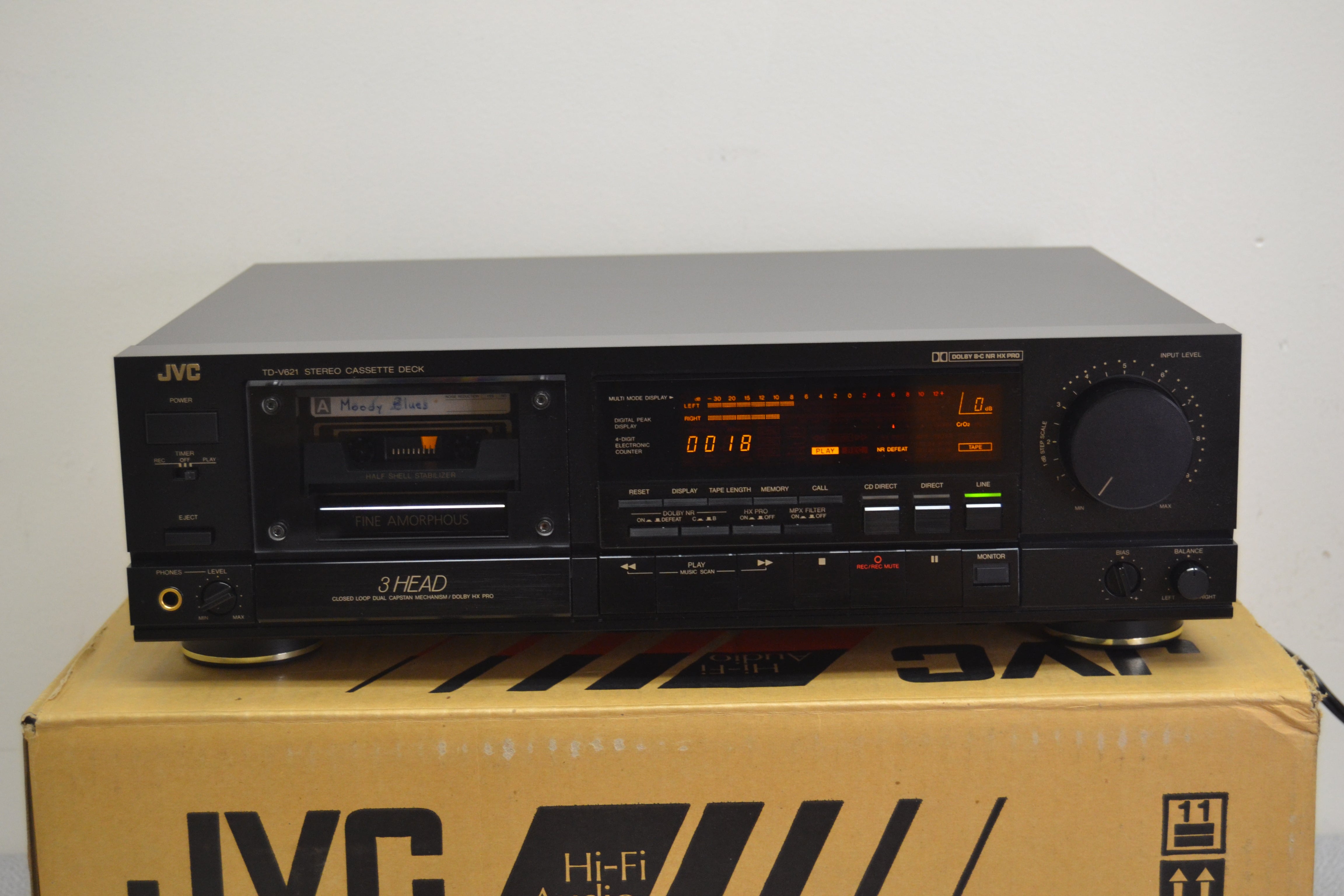 JVC TD-V621  3-Head Stereo Tape Recorder (1989-90) * Fully Serviced * New Belts * Box * Manuals