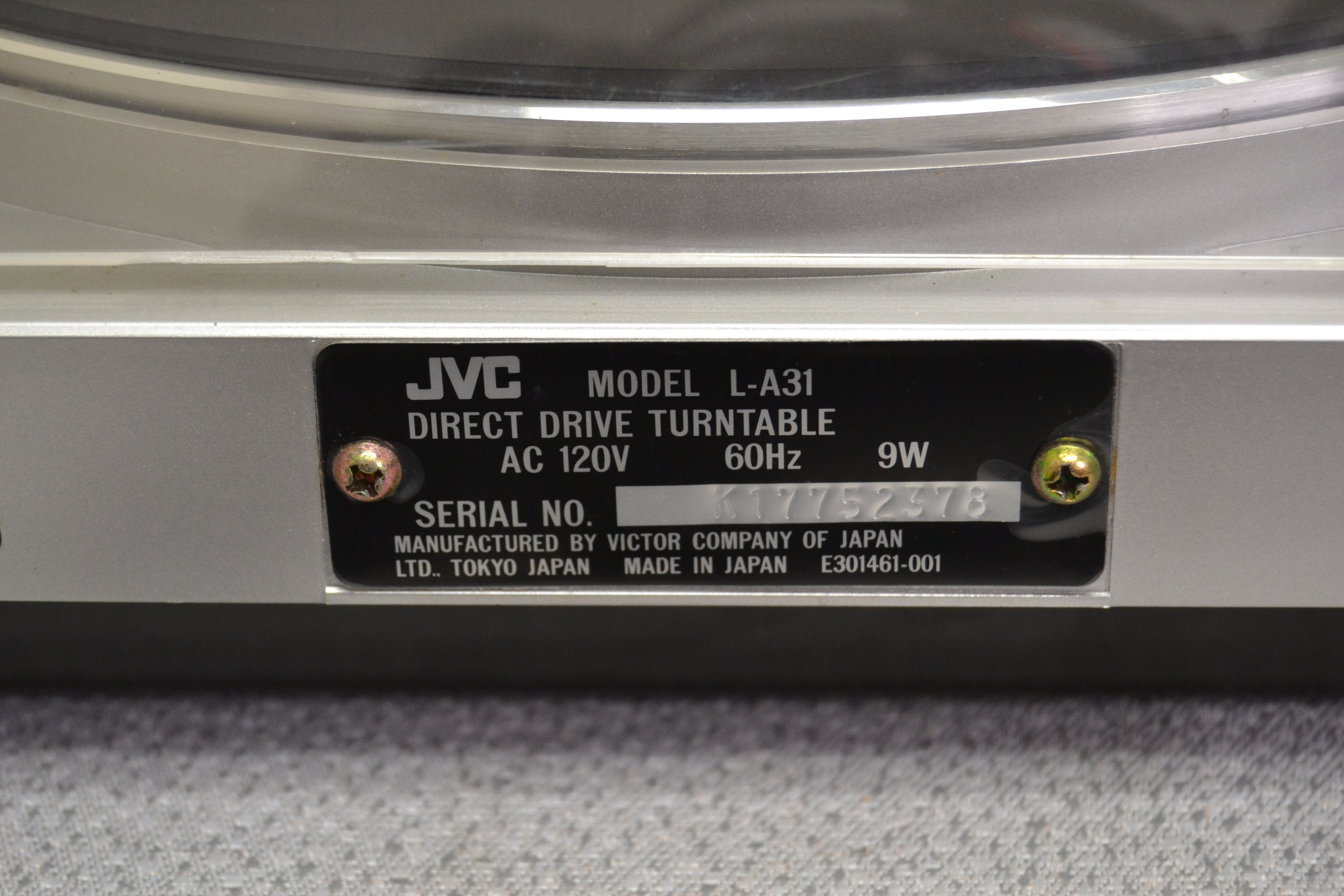 JVC L-A31 Direct Drive Turntable * NEW AT3600 Cartridge * Box