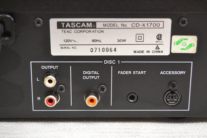 Tascam CD-X1700 Dual DJ Disc Player * Fully Serviced *