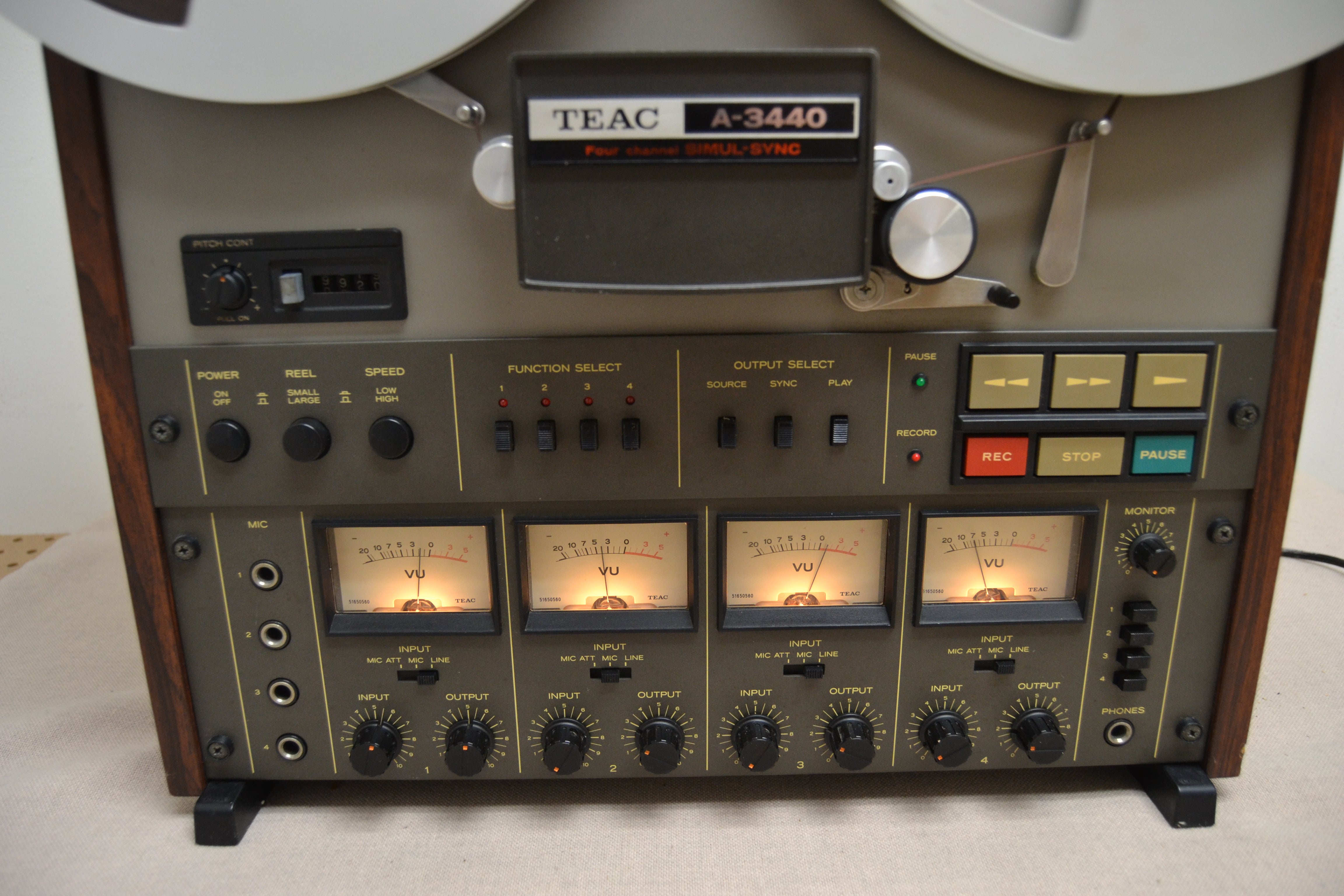 TEAC A-3440  4-Channel Multitrack Tape Deck with Simul-Sync (1979-85) * Fully Serviced *
