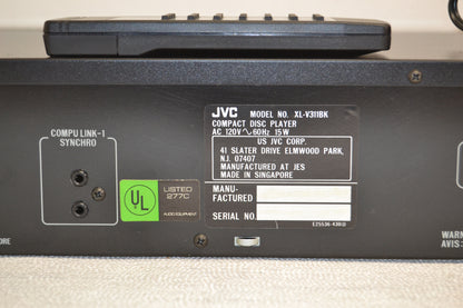 JVC XL-V311BK Single CD Player * Remote * Fully Serviced