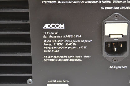 Adcom GFA-5800  Power Amplifier (1995) * 250W RMS