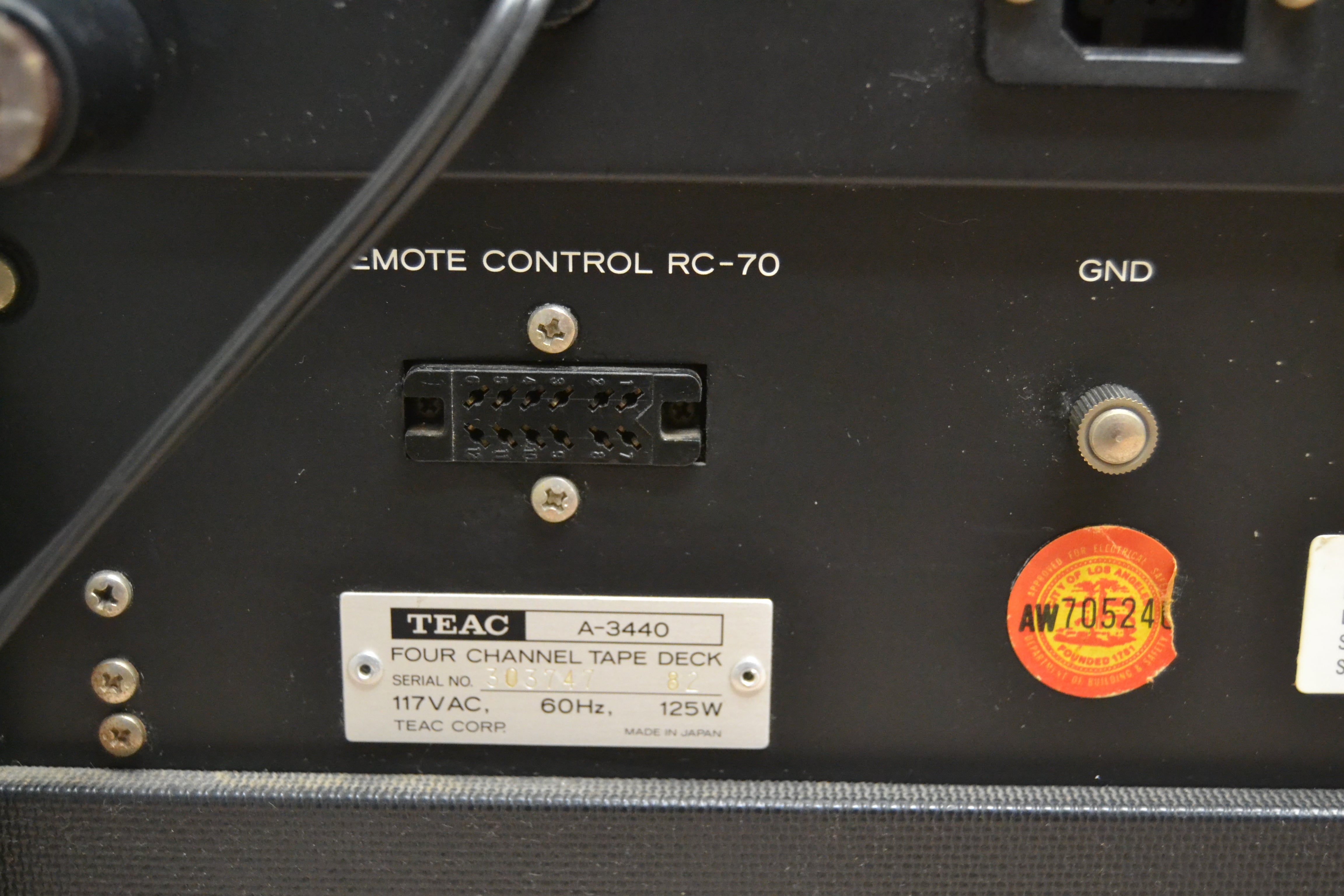 TEAC A-3440 4-Channel Multitrack Tape Deck with Simul-Sync (1979