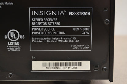 Insigna NS-STR514 Stereo Receiver * Bluetooth * Remote * Box * 100W RMS