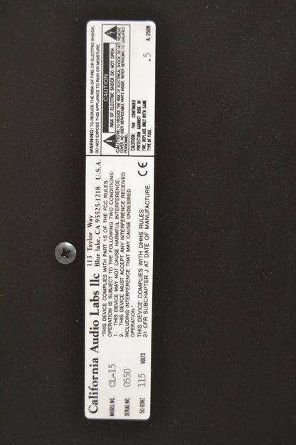 California Audio CL-15 Single CD Player * Remote * Manual * Box