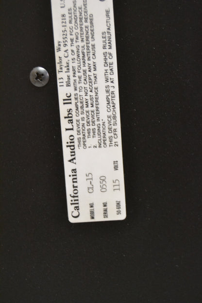 California Audio CL-15 Single CD Player * Remote * Manual * Box