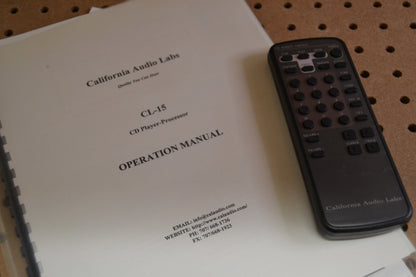 California Audio CL-15 Single CD Player * Remote * Manual * Box