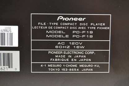 Pioneer ELITE PD-F19 CD Changer * 300 Discs * No Wood Panels * Fully Serviced * Remote