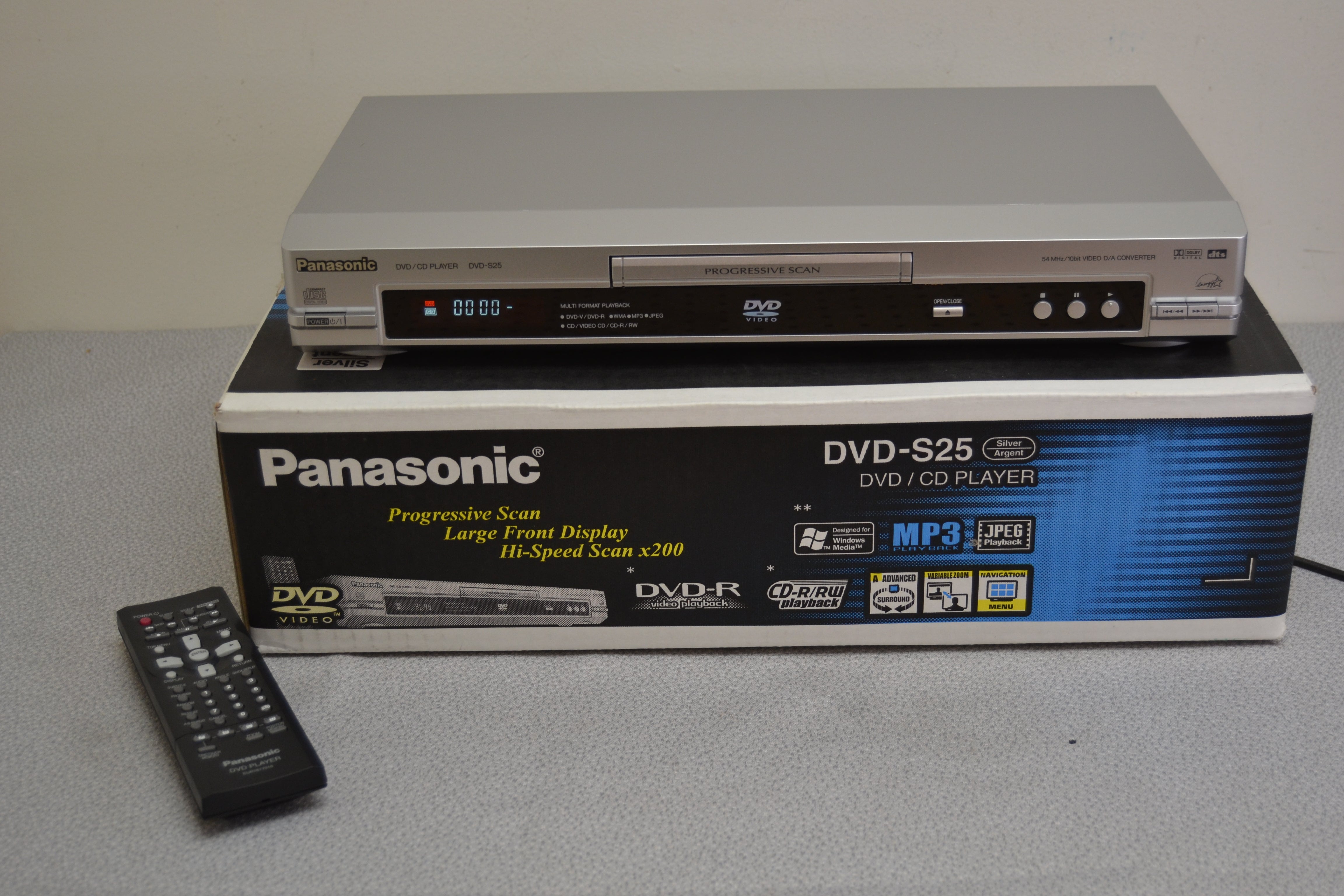 Panasonic DVD-S25 CD/DVD Single Player * Remote * Box