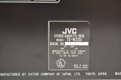 JVC TD-W220J Double Cassette Deck * Box * Fully Serviced * New Belts