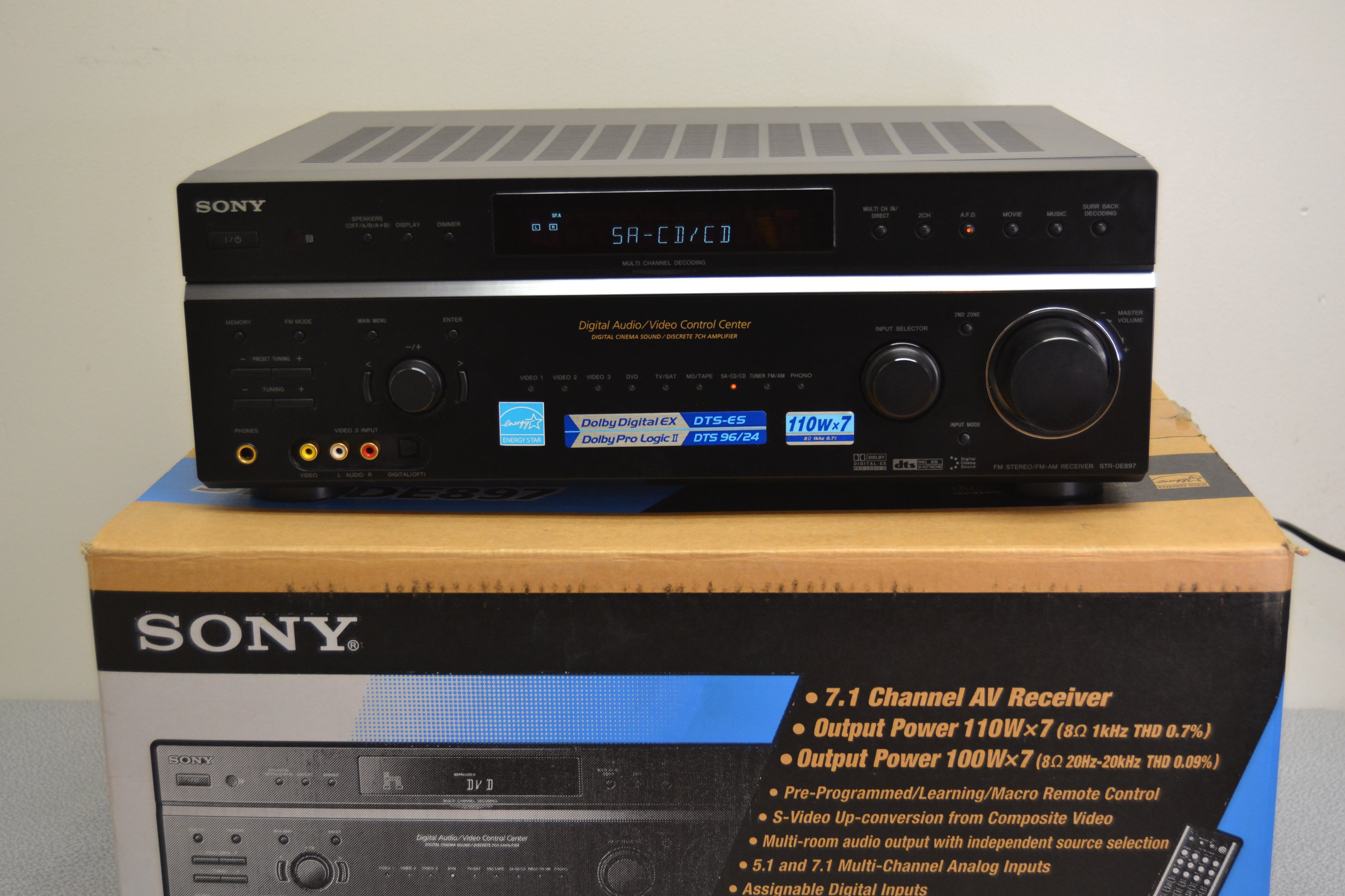 Sony STR-DE897 Stereo Receiver * Remote * Box * 100W RMS