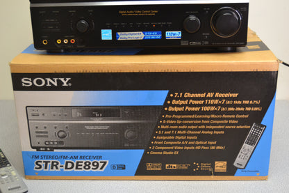 Sony STR-DE897 Stereo Receiver * Remote * Box * 100W RMS
