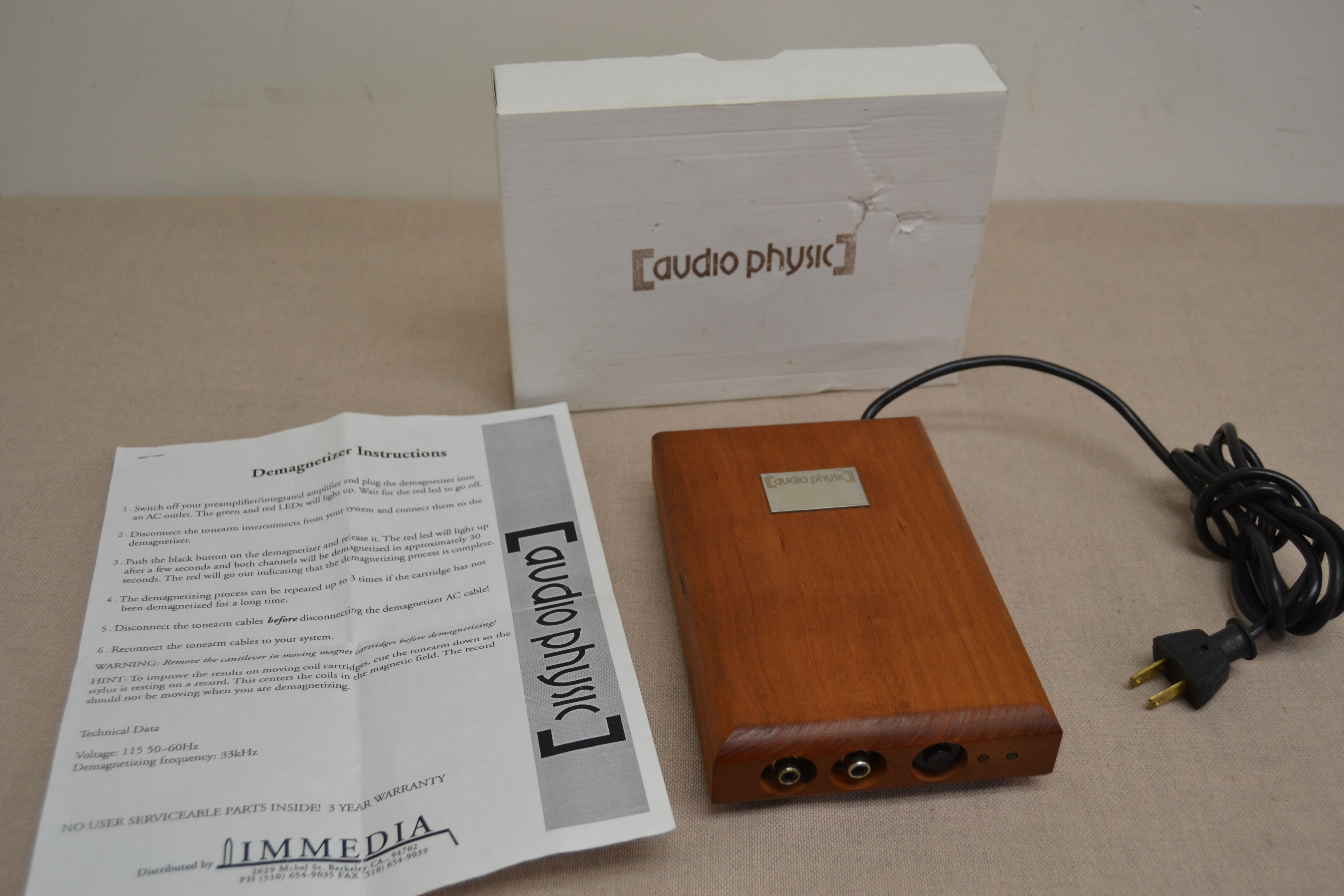 Audio Physic MM/MC Cartridge Demagnetizer * Manual * Box