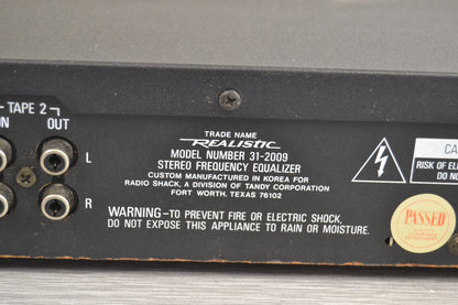 Realistic 31-2009 Graphic Equalizer