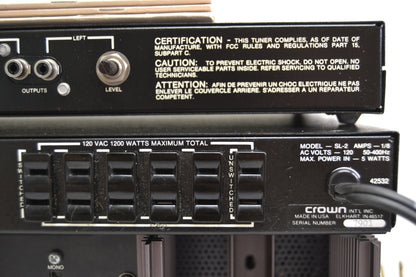 Crown Set * Straight Line Two Preamp * Power Line Three Amplifier * FM Two Tuner * Fully Serviced *