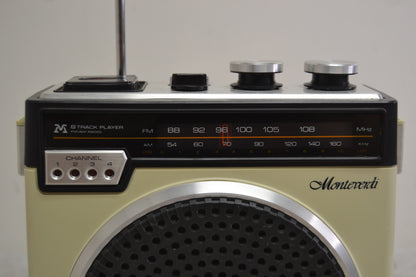 Monteverdi V-159 Portable 8-Track Player with AM/FM Radio * Fully Serviced * New Belts