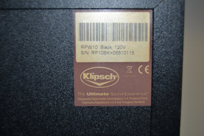 Klipsch RPW-10 Powered Subwoofer * 200W Amplifier * 10" Woofer * Fully Serviced