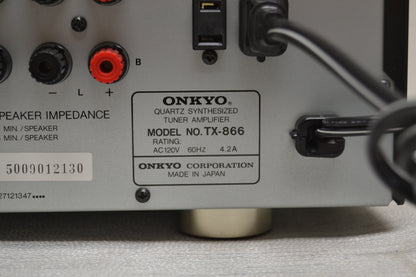 Onkyo TX-866 Stereo Receiver * 80W RMS * Remote * Fully Serviced * Box
