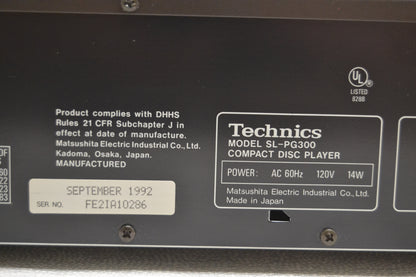 Technics SL-PG300 Single CD Player * Manual * Fully Serviced