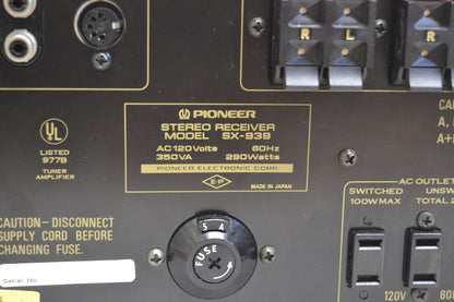 Pioneer SX-939 Stereo Receiver * 70W RMS * Fully Serviced and Recapped *