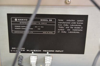 Sanyo Complete Mini Hi-Fi System * A8 Amp * D8 Cassette * T8 Tuner & Speakers