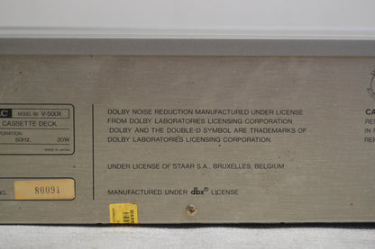 Teac V500X Single Cassette Deck * DBX * Fully Serviced * New Belts ! * Manual