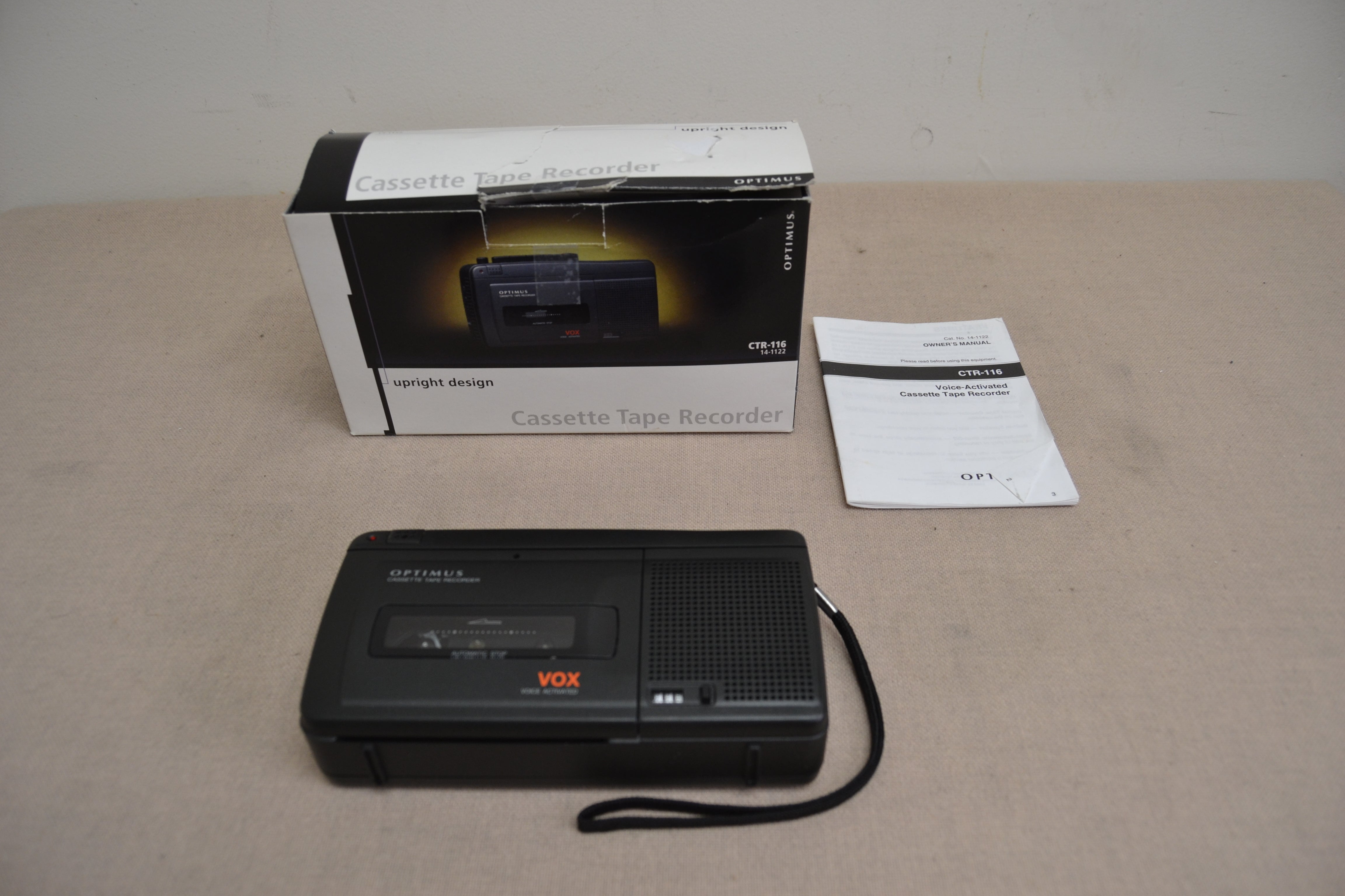Optimus CTR-116 Cassette Tape Recorder * Box * Manual * New Belts !