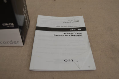 Optimus CTR-116 Cassette Tape Recorder * Box * Manual * New Belts !