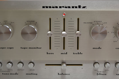 Marantz 3250 Stereo Preamplifier * Fully Serviced * Recapped * Box * Manual * NEW Heiukko Solid Wood Case