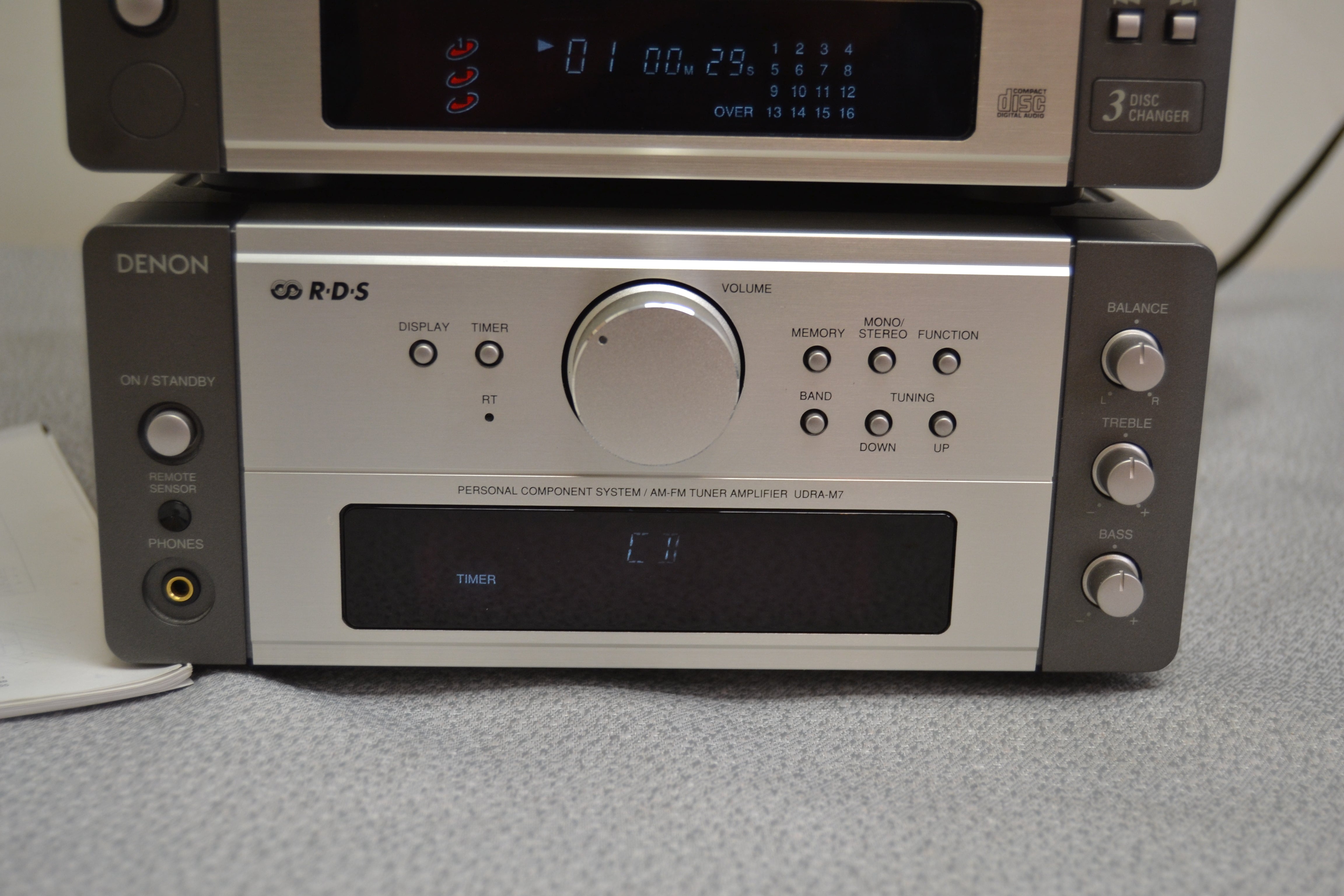 Denon Micro Component System * Stereo Receiver 30W RMS * 3 CD Changer * Cassette Deck AR * Remote * Manuals