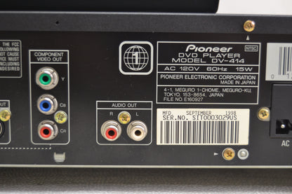 Pioneer DV-414 Single Disc DVD Player * Remote * Box * Fully Serviced