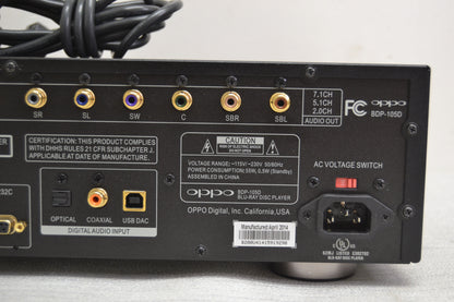 Oppo BDP-105D Darbee Universal BluRay Player * Universal Remote * Fully Serviced