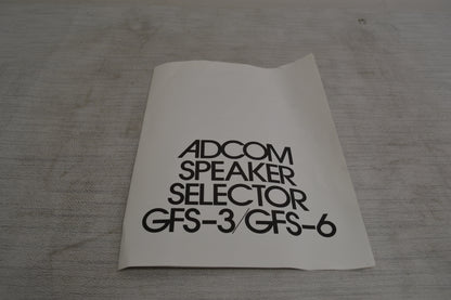 Adcom GFS-6 Speaker Selector * Manual * Box * Fully Serviced to Factory Specs