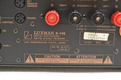Luxman R-115 Stereo Receiver * Remote * 70W RMS * Fully Serviced