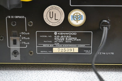Kenwood KR-6030  AM/FM Stereo Receiver (1978-80) * 80W RMS