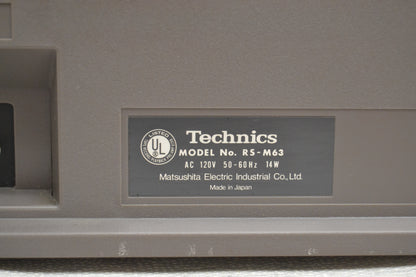Technics RS-M63 Single Cassette Deck * 3 Heads * Fully Serviced * New Belts * Box