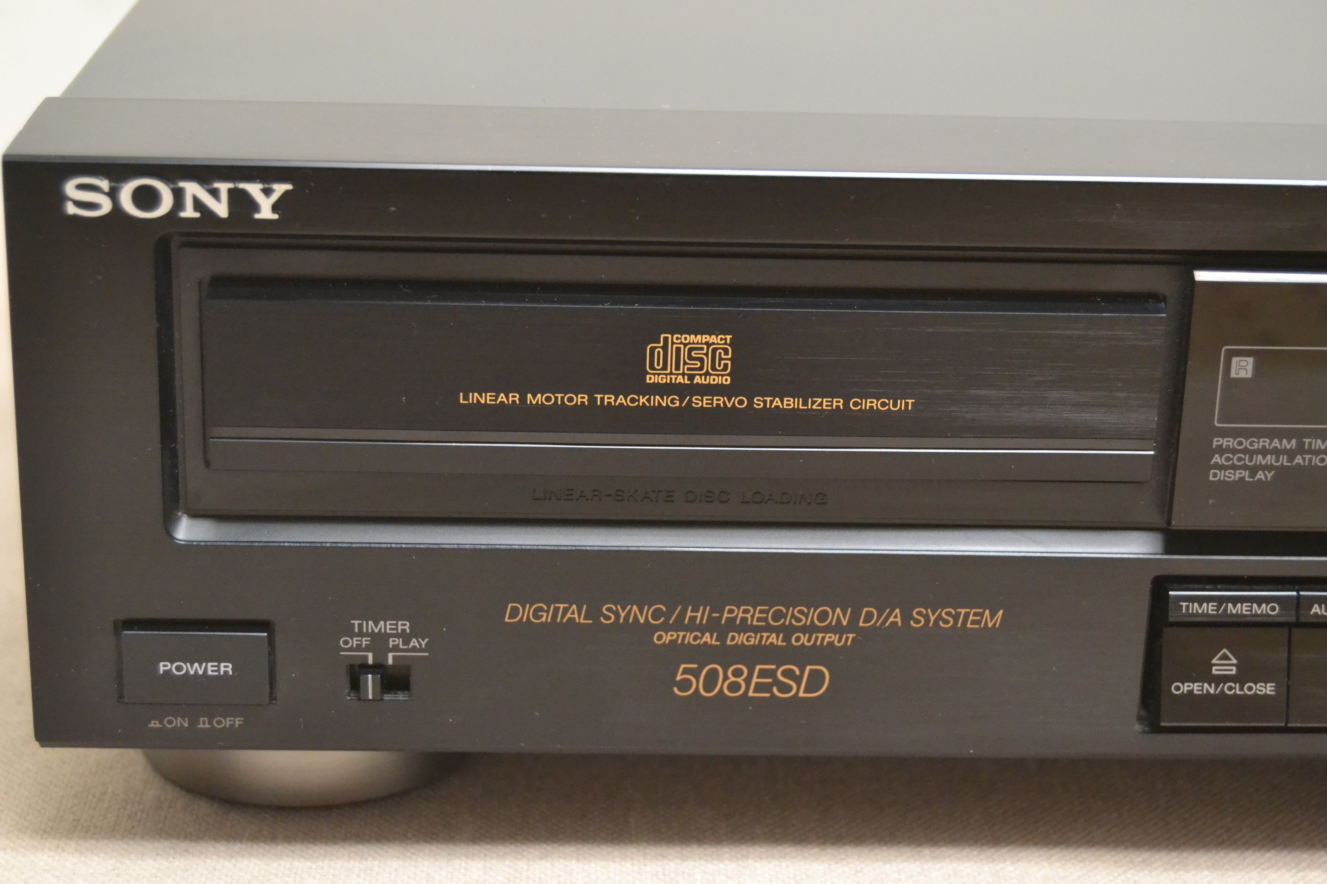 Sony CDP-508ES Single CD Player * 1989 * Remote Control