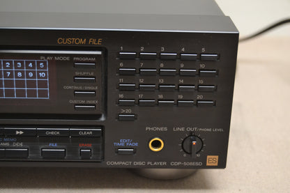 Sony CDP-508ES Single CD Player * 1989 * Remote Control