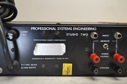 PSE Professional Studio Engineering Model Two Power Amplifier * Fully Serviced * 80W RMS